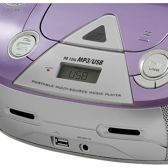 Áudio Cd Portátil Pb126l Usb Mp3 Philco Lilas Áudio Cd Portátil Pb126l Usb Mp3 Philco Lilas