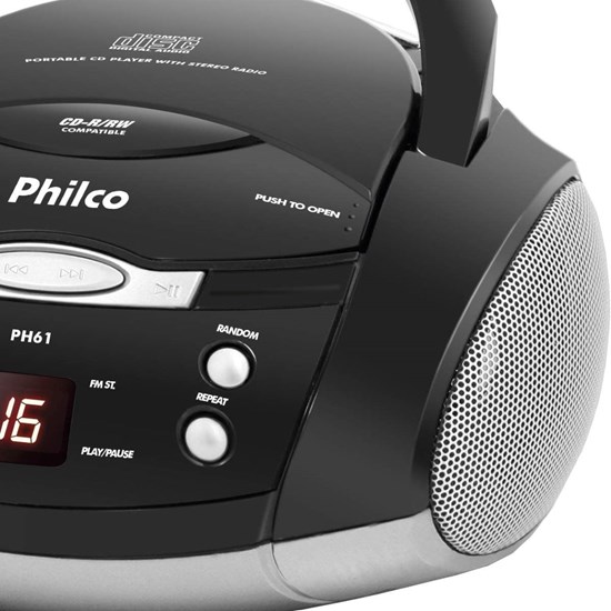 Áudio Rádio Portátil Ph61 Mp3/Mp4 Philco Preto