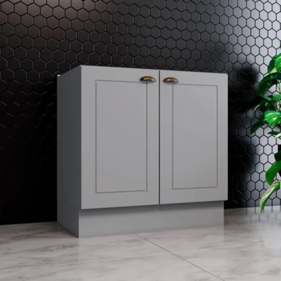 Balcão 2 Portas 0,80 Cm Americana Henn Cinza