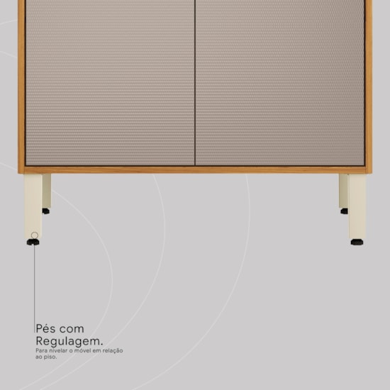 Balcão 2 Portas 80Cm Plena Demobile Cinamomo Nude Prime