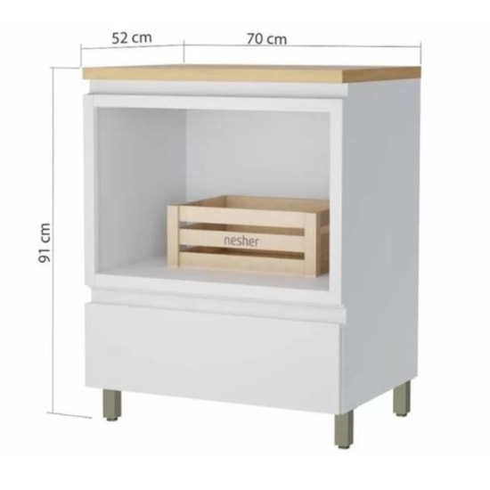 Balcão 70Cm Forno Rainha Nesher Branco Nature