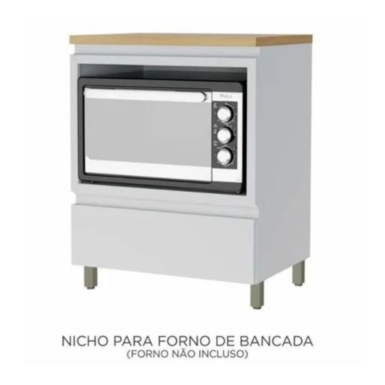 Balcão 70Cm Forno Rainha Nesher Branco Nature