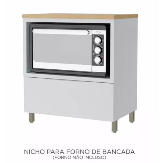 Balcão 80Cm Forno Marquesa Nesher Branco Nature