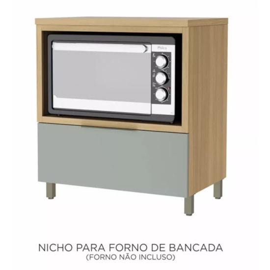 Balcão 80Cm Forno Marquesa Nesher Nature Verde