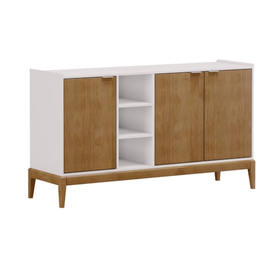 Balcão Buffet Milão 3P 100% Mdf Finestra Off White Freijó Balcão Buffet Milão 3P 100% Mdf Finestra Off White Freijó