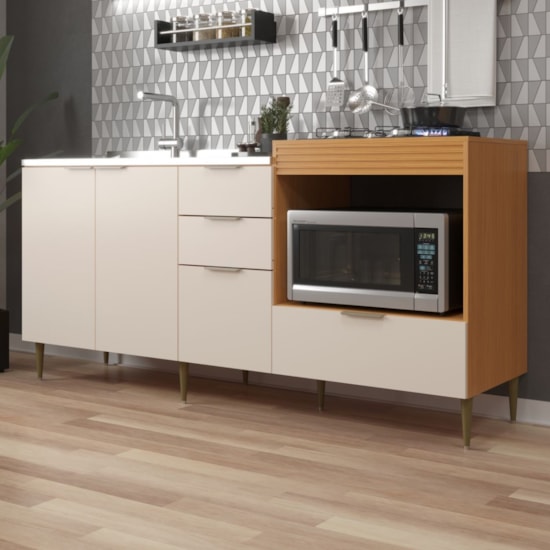 Balcao Cooktop 4 Em 1 Alice 190Cm Angelin Off White
