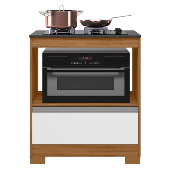 Balcão Cooktop Nt3110 Notável Freijó Trend Branco