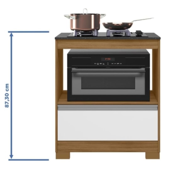 Balcão Cooktop Nt3110 Notável Freijó Trend Branco