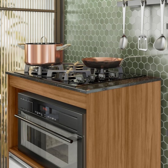 Balcão Cooktop Nt3110 Notável Freijó Trend Branco