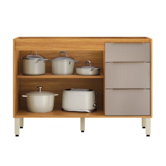 Balcao De Pia 120Cm Plena Demobile Cinamomo Nude Prime