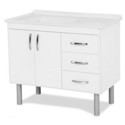 Balcão De Pia Tóquio 95,2 Cm Madeira Branco Balcão De Pia Tóquio 95,2 Cm Madeira Branco