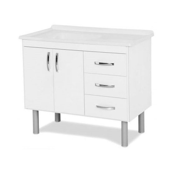 Balcão De Pia Tóquio 95,2 Cm Madeira Rorato Branco