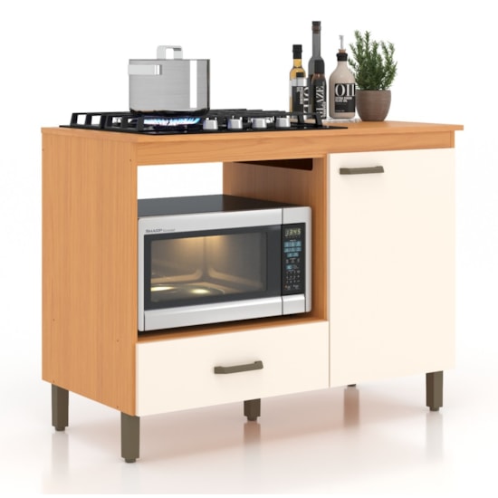 Balcão Multiuso Cooktop Roma Moveis Sul Angelin Off White