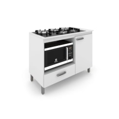 Balcão Multiuso Cooktop Roma Moveis Sul Branco