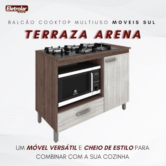 Balcão Multiuso Cooktop Roma Moveis Sul Terraza Arena Balcão Multiuso Cooktop Roma Moveis Sul Terraza Arena