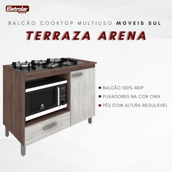 Balcão Multiuso Cooktop Roma Moveis Sul Terraza Arena Balcão Multiuso Cooktop Roma Moveis Sul Terraza Arena