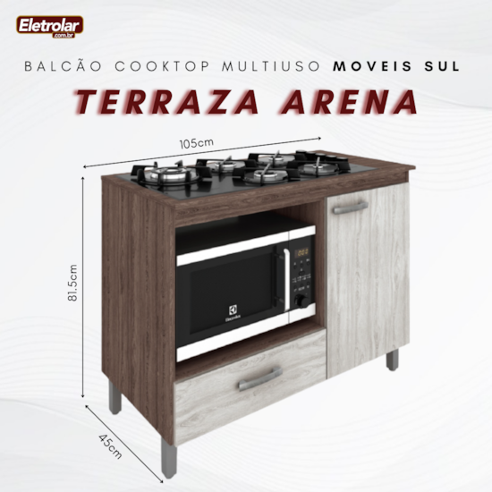 Balcão Multiuso Cooktop Roma Moveis Sul Terraza Arena Balcão Multiuso Cooktop Roma Moveis Sul Terraza Arena