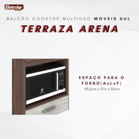 Balcão Multiuso Cooktop Roma Moveis Sul Terraza Arena Balcão Multiuso Cooktop Roma Moveis Sul Terraza Arena