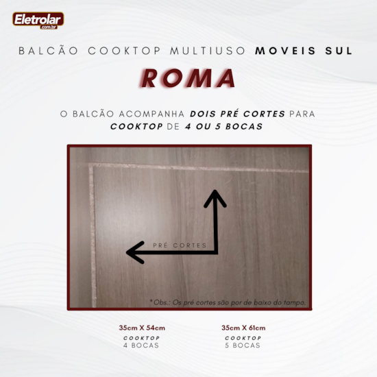 Balcão Multiuso Cooktop Roma Moveis Sul Terraza Arena Balcão Multiuso Cooktop Roma Moveis Sul Terraza Arena