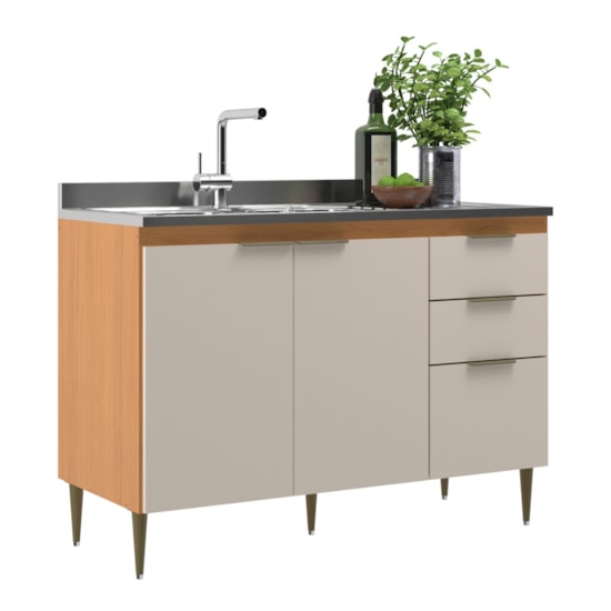 Balcão Para Pia 1,20 Metros Brisa Móveis Angelin Off White