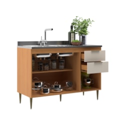 Balcão Para Pia 1,20 Metros Brisa Móveis Sul Angelin Off White