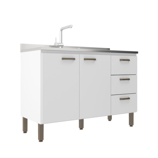 Balcao Para Pia 120Cm Firenze Moveis Sul Branco Balcao Para Pia 120Cm Firenze Moveis Sul Branco