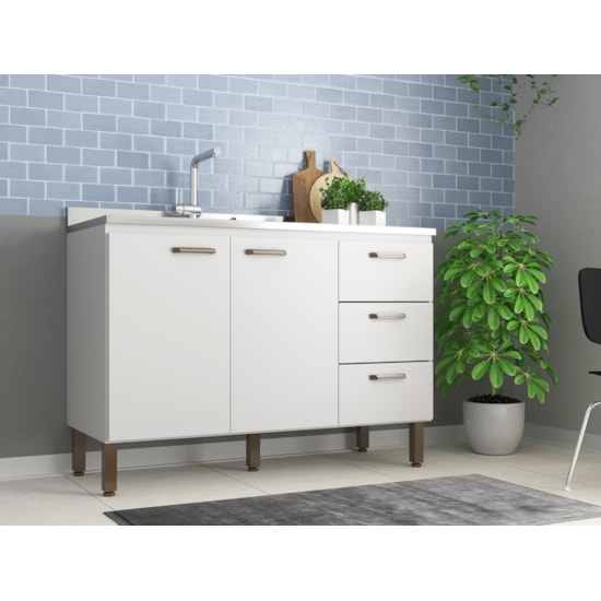 Balcao Para Pia 120Cm Firenze Moveis Sul Branco Balcao Para Pia 120Cm Firenze Moveis Sul Branco