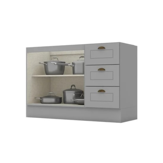 Balcão Pia 1,20 Metros Americana Henn Cinza