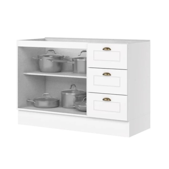 Balcão Pia 120 Americana Henn Branco Balcão Pia 120 Americana Henn Branco