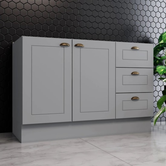 Balcão Pia 120 Americana Henn Cinza Balcão Pia 120 Americana Henn Cinza