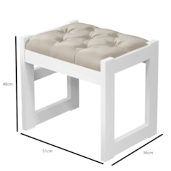 Banqueta Luanda 100% Mdf Fenix Branco
