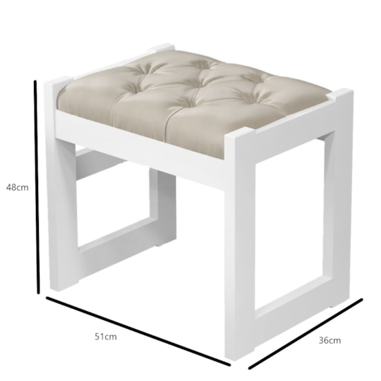 Banqueta Luanda 100% Mdf Fenix Branco
