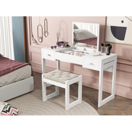 Banqueta Luanda 100% Mdf Fenix Branco