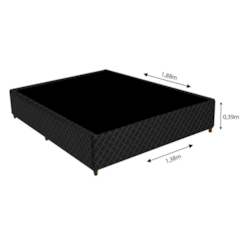 Base Box Casal Universa Gazin 138X188x27 Preto