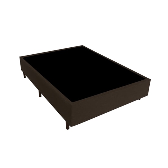Base Box Casal Universal Suede Liso 138X188x27cm Gazin Marrom