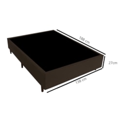 Base Box Casal Universal Suede Liso 138X188x27cm Gazin Marrom