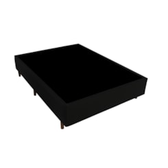 Base Box Casal Universal Suede Liso 138X188x27cm Gazin Preto