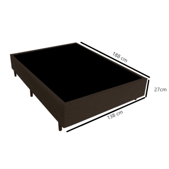 Base Casal Universal Suede Liso 138X188 Marrom