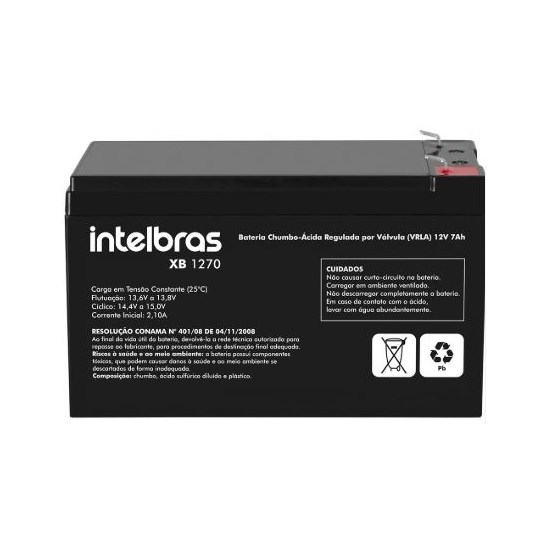 Bateria Vrla 12V 7,0 Ah-Xb1270 Intelbras Preto