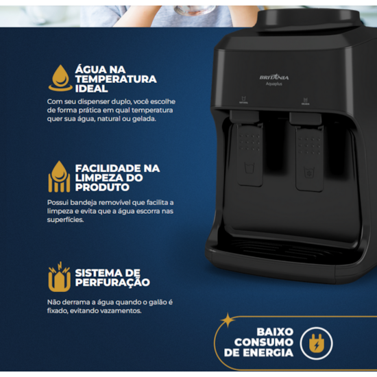 Bebedouro De Água Britânia Be12p 20L Biv Preto Bebedouro De Água Britânia Be12p 20L Biv Preto