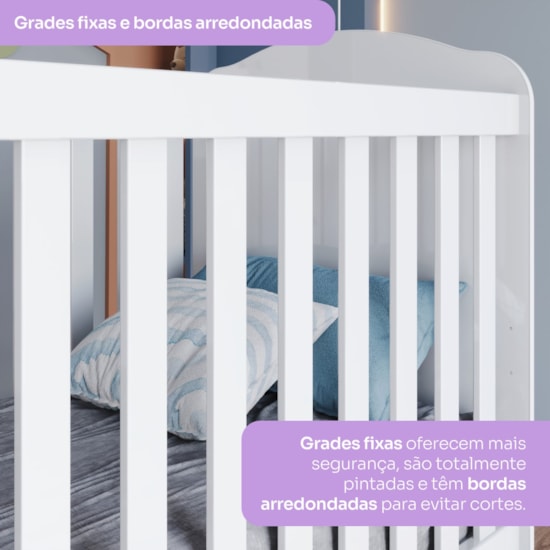 Berço Mini Cama Bala De Menta Henn Branco Berço Mini Cama Bala De Menta Henn Branco