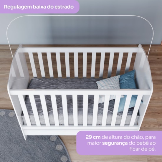 Berço Mini Cama Bala De Menta Henn Branco Berço Mini Cama Bala De Menta Henn Branco