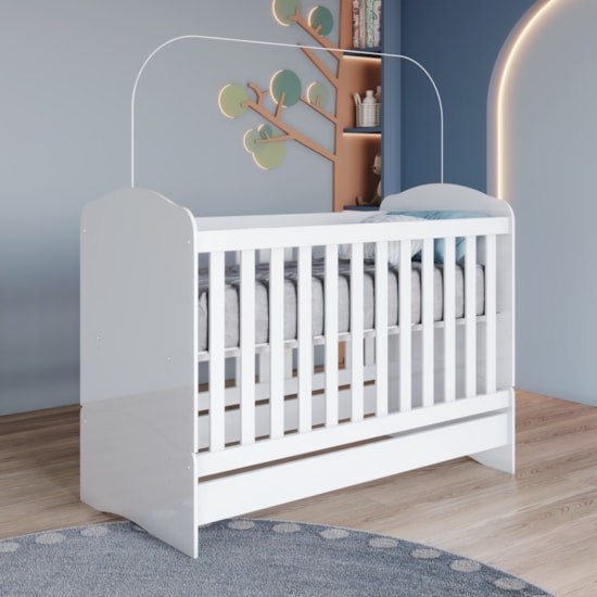 Berço Mini Cama Bala De Menta Henn Branco