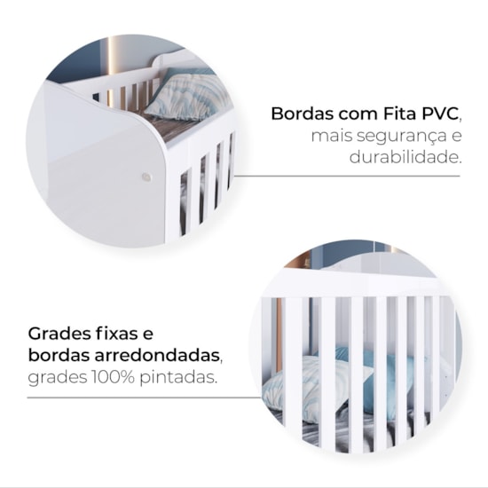 Berço Mini Cama Bala De Menta Henn Branco Berço Mini Cama Bala De Menta Henn Branco