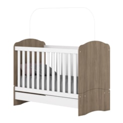 Berço Mini Cama Bala De Menta Henn Rustico/Branco Berço Mini Cama Bala De Menta Henn Rustico/Branco