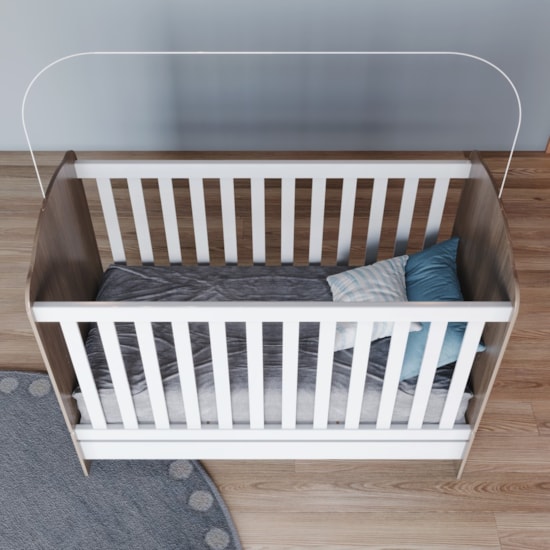 Berço Mini Cama Bala De Menta Henn Rustico/Branco Berço Mini Cama Bala De Menta Henn Rustico/Branco