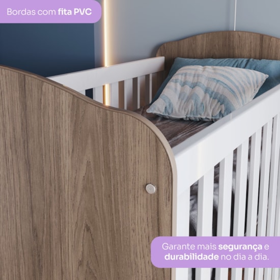 Berço Mini Cama Bala De Menta Henn Rustico/Branco