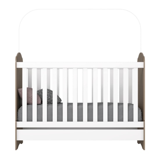 Berço Mini Cama Bala De Menta Henn Rustico/Branco Berço Mini Cama Bala De Menta Henn Rustico/Branco