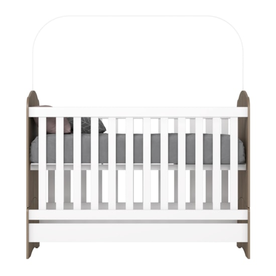 Berço Mini Cama Bala De Menta Henn Rustico/Branco Berço Mini Cama Bala De Menta Henn Rustico/Branco