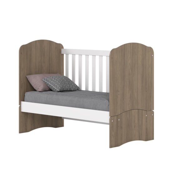 Berço Mini Cama Bala De Menta Henn Rustico/Branco